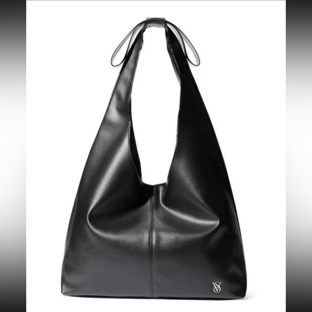 Victoria's Secret Black Leather Hobo Bag
